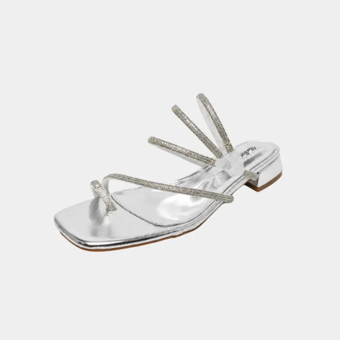 Sandalo gioiello argento con strass
